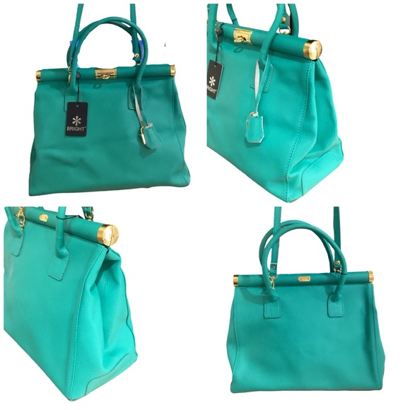 Vera Pelle Handbags - 🚨 NWT Vera Pelle Bright Borsa Large Leather Pebble Embossed P…